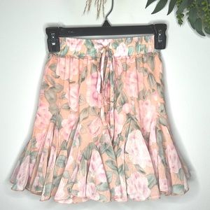 Pink Floral flowy mini skirt from REVOLVE NWT